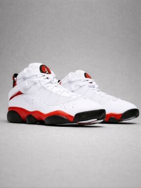 Nike Air Jordan 6 Rings Cherry White Red Big Kids Size 6.5 Basketball Streetwear